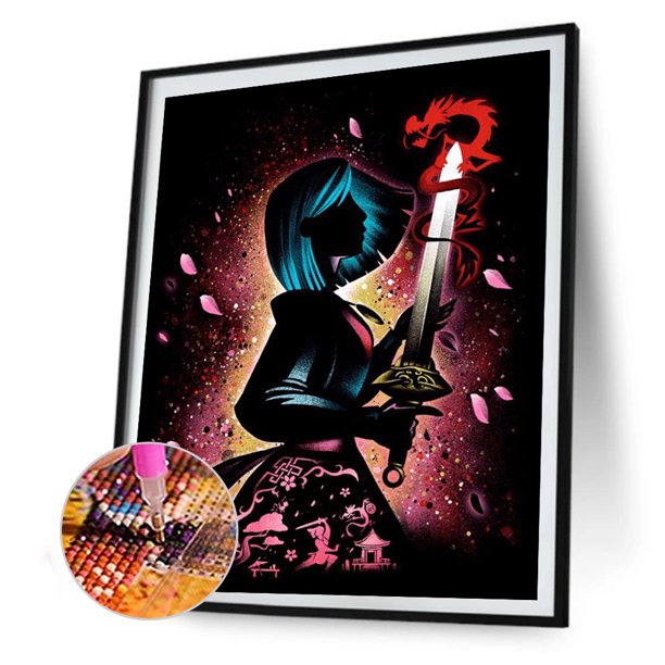 Cuadros Decorativos Kit de pintura de diamante 5Dsilueta de princesataladro redondo completoartesanías de arte de pared DIY Ehuebsd embutido en tela