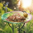 thumbnail image 4 of Angelo Décor 23.3-inch tall Flamingo Glass Birdbath with Metal Stand, 4 of 8
