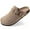 Taupe, variant on Litfun Women's Suede Clogs Leather Mules Cork Footbed Sandals Arch Support Potato Shoes with Adjustable Buckle