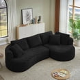 thumbnail image 4 of FFH 121" Modular Sectional Sofa, Oversized L-Shape Cloud Couch, Corduroy Curved Sofa for Living Room, Black, Right Facing Chaise, 4 of 11