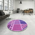 thumbnail image 3 of Ahgly Company Indoor Round Patterned Violet Purple Area Rugs, 6' Round, 3 of 6