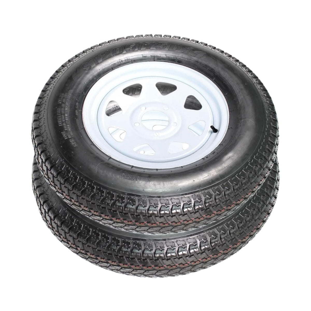 Danolapsi 2 Packs ST205/75D14 Trailer Tires, 5 Lug on 4.5", 6PR Load Range C, 14in Fuel-saving Designed Trailer Tires 205 75 14 for Travel/Camper/Landscape/Cargo/Utility/Boat/Horse/Farm/Hauler Trailer