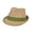 Green Band, variant on Classic Burlap Style Tan Fedora Straw Hat