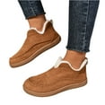 thumbnail image 3 of Kopltyrfg Boots For Women Winter Comfy Snow Boots Fur Lined Warm Slip On Ankle Booties Comfortable Walking Loafers Shoes 2025 (Light Brown,43), 3 of 8
