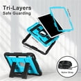 thumbnail image 3 of Case For iPad 2025 / 2022,Anti Drop Silicone+PC Layer Protective Case Hidden Large Bracket ,Shoulder Strap, Heavy Duty Shockproof Three Proof Tablet Protective Case,Black Blue,For iPad 2025 / 2022, 3 of 7