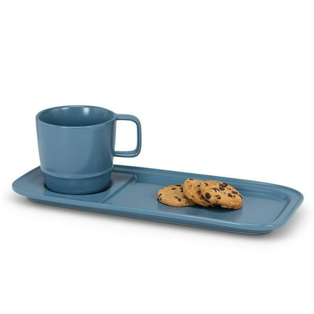 

Abbott Collection AB-27-TV-DENIM 12 x 3 in. Mug & Plate Set Matte Denim Blue