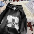 thumbnail image 3 of Hipster Street Men's Hoodie Stylish Letter Print Long Sleeve Hooded Sweatshirt Fall 2024 Unisex Pullover Hoodies Men Woman Hoody (Pink,Asian-L), 3 of 7