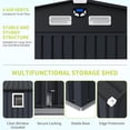 thumbnail image 6 of EastVita 12 x 10 ft Outdoor Metal Storage Shed with Windows and Lockable Doors Heavy-Duty Garden Tool Shed Dark Gray, 6 of 8