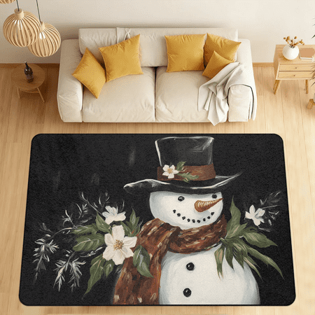 CURLYOOT Holiday Xmas Area Rugs 5 x7 Washable Rug Large Living Room Rug Non Slip Indoor Floor Carpet for Dining Room Bedroom Home