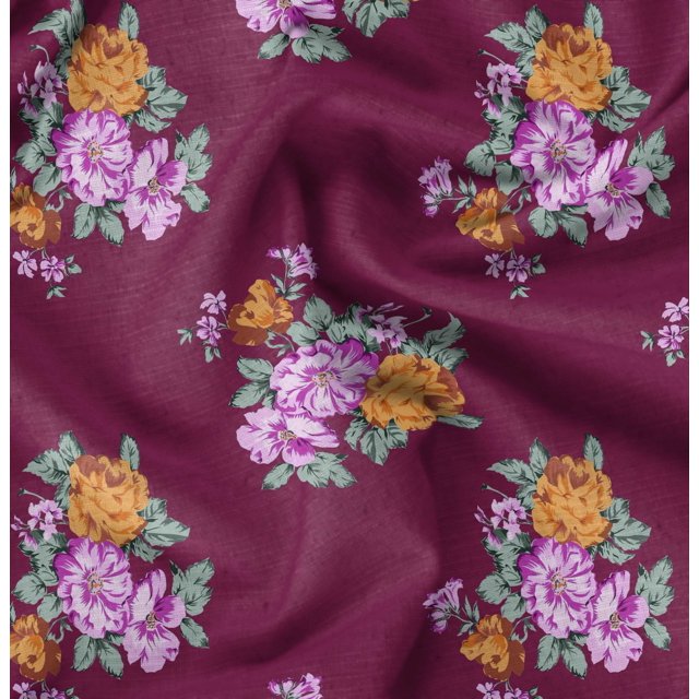 Soimoi Rayon Fabric Florals Floral Print Sewing Fabric Yard 42 Inch Wide