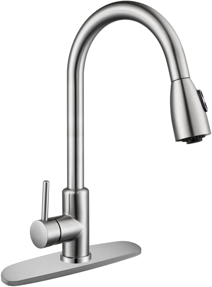 Chrome Kitchen Faucet with Sprayer, IFANZE Pull Down Kitchen Sink