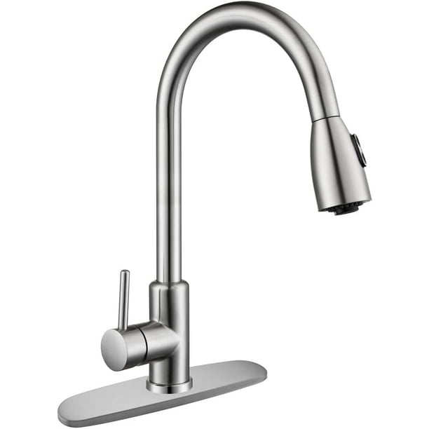 Chrome Kitchen Faucet with Sprayer, IFANZE Pull Down Kitchen Sink