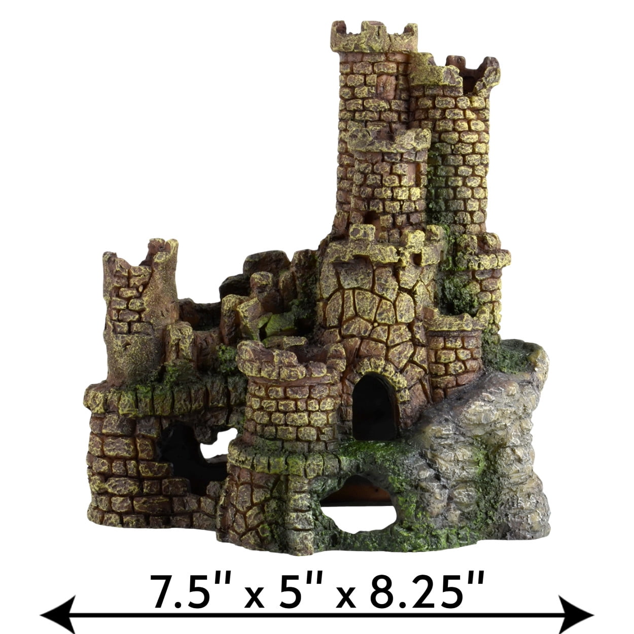 Underwater Treasures Large Artificial Stone Fortress Aquarium Decor, Gray