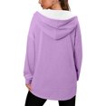 thumbnail image 6 of Half Zip Oversized Hoodies for Women Long Sleeve Loose Sweatshirts Pullover Casual Hooded Tunic Tops with Pocket, 6 of 6