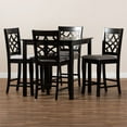 thumbnail image 3 of Baxton Studio Nisa Grey Upholstered Espresso Wood 5-Piece Pub Set, 3 of 8