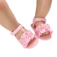 thumbnail image 3 of Kmbangi Baby Girls Summer Sandals, Soft Sole Non-Slip Flats with Ruffle, 3 of 10