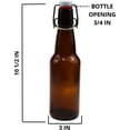 thumbnail image 5 of Pack of 12 16-20oz Growlers (6 Clear, 6 Amber) with Flip Top Airtight Silicone Seal for Storage of Home Brewed Beer or Wine and Other Beverages, Oil, Vinegar, Kombucha, Water, Soda, Kefir, 5 of 9