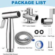 Handheld Bidet Sprayer for Toilet,Stainless Steel Handheld Sprayer Kit,Upgraded Jet Sprayer for Toilet w/Leakproof Hose, High Pressure Bathroom Bidet Sprayer Set Muslim Shower