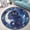 Black Cat Moon, variant on Round Rug, Holy Guardian Lion 2 Soft Washable Carpet, Non-Slip Floor Mat for Living Room Bedroom Home Decor 24 Inch
