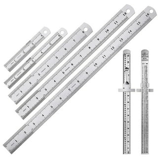 6 MINI STAINLESS STEEL RULER WITH POCKET CLIP - 098171556778
