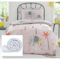 thumbnail image 1 of Literie pour Enfants Éléphants Roses Gris / Housse de Couette, 1 of 5