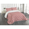thumbnail image 3 of Ambesonne Ikat Quilted Bedspread Set 3 Pcs, Traditional Diamond Line, King Size, Red Blue Beige, 3 of 5