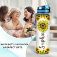 thumbnail image 3 of Personalized Sunflowers 32oz 1Liter Motivational Water Bottle, Customized Name Tracking Sunflower Water Bottle With Time Marker, Gifts For Women Sunflowers Lovers On Birthday, 3 of 5
