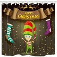 thumbnail image 1 of Cortina de ducha ABPHQTO Navidad divertido chico calcetines estrella dorada 160x180 cm, 1 of 1