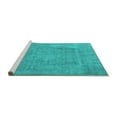 thumbnail image 2 of Ahgly Company Machine Washable Indoor Round Oriental Turquoise Blue Industrial Area Rugs, 8' Round, 2 of 4