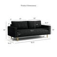 thumbnail image 3 of Furniture of America Doux Black MCM Custom Boucle Upholstered Fabric Welt Trim Sofa Living Room Couch, 3 of 9