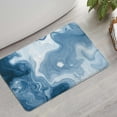thumbnail image 2 of Blue White Marble Pattern Bathroom Rugs Mat,Non Slip Microfiber Bathroom Rug,Rubber Backing,Soft Bathroom Mats for Bathroom Floor,Tub and Shower,17x27in(43x68cm), 2 of 5