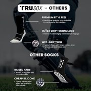 Trusox 3.0 Mid Calf Cushioned Socks with grip for Football and Soccer, Black, Adult