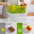 thumbnail image 4 of Czcpp- Lot de 5 Contenants de Stockage d'Aliments Frais Réfrigérateur, Micro-Ondes et Lave-Vaisselle Sûr Boîte de Conservation des Produits avec Poignée, Paniers de Drainage et Couvercle, Garde-Frais Sans BPA Organisateur de Réfrigérateur pour Fruits, Légumes, Vert, 4 of 4