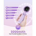 thumbnail image 3 of Ventilador portátil PlayHot N607 3 en 1 recargable de 0,3 kg, color morado, 3 of 7