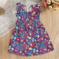 thumbnail image 2 of CAUYDY Toddler Girl Summer Floral Dress Baby Kids Children Casual Pleated Sundress Swing Style for Little Big Girls Beach 2T 3T 4T 5T 6Y 7Y (Sizes 2-3 Years,F2-Red), 2 of 7