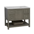 thumbnail image 2 of Lakeshore 42" Bathroom Vanity with Weathered Gray Cabinet and Engineered White Top, 2 of 6