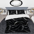 thumbnail image 2 of Designart "Silver Accents In Deep Black Elegance" Abstract Bedding Covert Set - Modern & Contemporary Bed Set With 2 Shams, 2 of 5