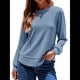 thumbnail image 1 of Sudadera de Mujer con Cuello Redondo, Larga, Corte Asimétrico y Dobladillo Curvo Azul L, 1 of 9