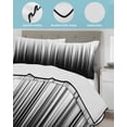 thumbnail image 4 of Black White Twin XL Size Down Alternative Comforter,Lightweight Comforter Quilt Bedding Set with Pillow Shams Modern Geometric Abstract Gradient Striped All Seasons Bed Comforter Duvet Insert 68"x98", 4 of 7
