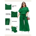 thumbnail image 3 of SHEWIN Women's Plus Size Outfits Sets 2 Piece Crew Neck Short Sleeve Sweatsuit Summer Outfits for Women 2025, 3 of 9