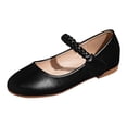 thumbnail image 5 of Girls Mary Jane Dress Shoes Princess Ballet Flat Shoes Braided Strap Casual Slip on School Shoes Black 11.5 Little Kid, 5 of 5