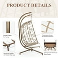 thumbnail image 6 of RADIATA Two Person Swing Hanging Egg Chair with Stand, Outdoor Double Egg Chair for Patio, Garden, and Balcony, Maximum Weight 700 lbs, Beige, 6 of 9
