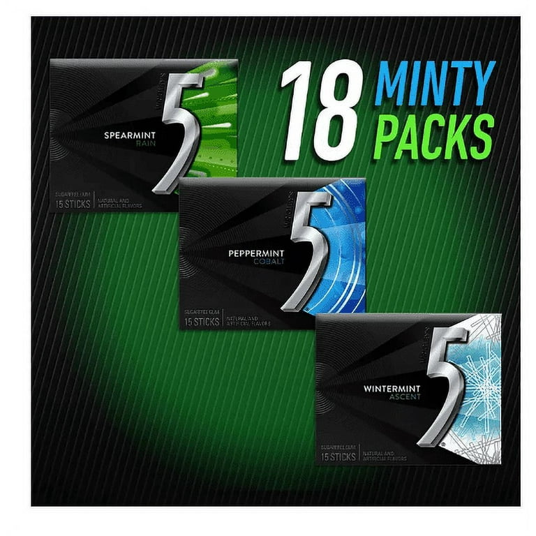 Wrigley's 5 Gum Mint Sugar-Free Chewing Gum Bulk Variety Pack (15 pc., 18  pk.)