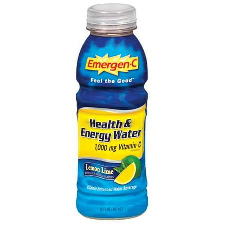 Emergen-C: Health & Energy Water Lemon Lime Flavor Vitamin Enhanced Water Beverage, 16 fl oz