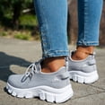 thumbnail image 3 of Women's Slip on Walking Shoes Wide Cushion Running Tennis Shoes with Arch Support Non Slip Sole Nursing Workout Gym Athletic Fashion Sneakers Gray Size 8.5, 3 of 5