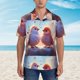 thumbnail image 2 of Fotbe Heart Sky Bird Couple Camisa Hawaiana para Hombre Unisex – Camisa Casual de Verano con Botones de Manga Corta de Algodón y Lino,X-Large, 2 of 7