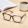 thumbnail image 3 of Rirool 2 Pack Blue Light Blocking Computer Glasses, Leopard Frames Clear Lens Anti Eyestrain UV400 Screen Glasses for Women Men Reading Gaming TV Phone Office Work Screen Time Comfort Kit, 3 of 10