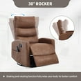 thumbnail image 7 of PAPROOS Rocker Recliner with Heat Therapy and Massage, PU Leather 360°Swivel Rocker Recliner, Rocking Chair for Nursery, Small Rocking Recliner, Manual Recliner for Home Theater, Yellow Brown, 7 of 7