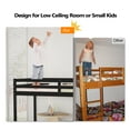 thumbnail image 6 of Ktaxon Junior Low Loft Bed with Stairs, Twin Wood Bunk Bed Frame for Adults, Kids and Young Teens, No Box Spring Required, Black, 6 of 9