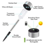 Qishi Solar Garden Lights, 12pack Solar Lights Outdoor - Waterproof, Stainless Steel Outdoor Solar Lights, LED Solar Powered Landscape Lighting for Yard Patio Landscape In-Ground Spike Pathway
